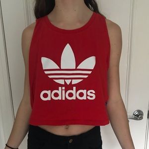 Red Adidas Crop Top